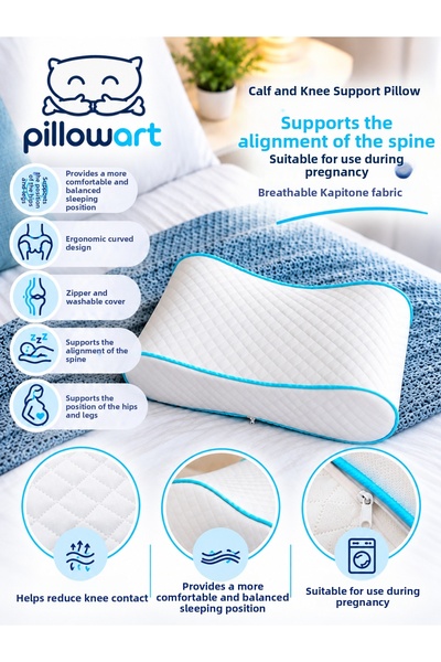 PİLLOWART Orthopedic Visco Maternity Pillow – Leg and Knee Support Pillow for Pregnancy