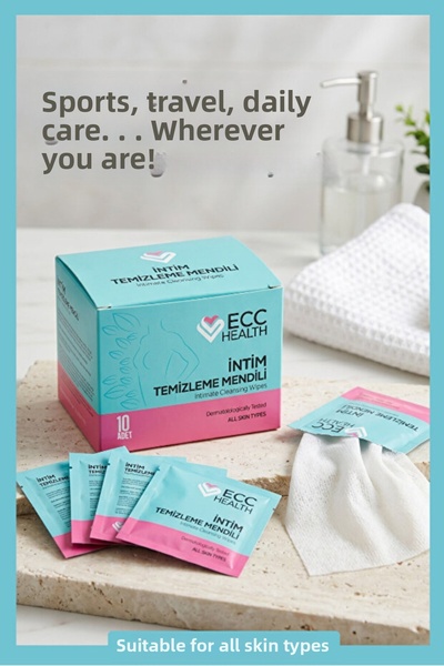 Ecc HEALTH Sensitive Area Intimate Cleansing Wipes + Relaxing Massage Cream with Bee Venom Extract (100 ml)