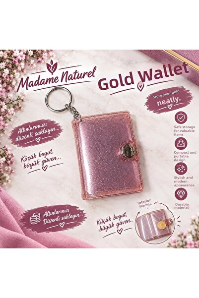 MADAMENATUREL Golden Accumulating Wallet with Keyring & Mini Wallet... Silver...
