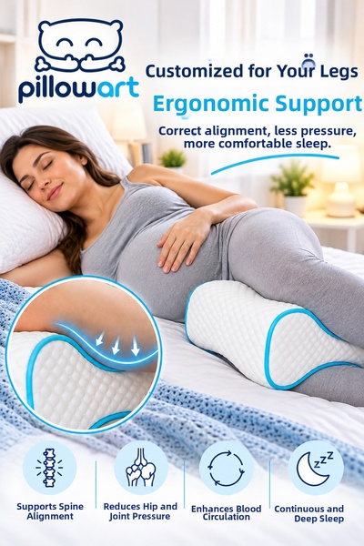PİLLOWART Orthopedic Visco Maternity Pillow – Leg and Knee Support Pillow for Pregnancy
