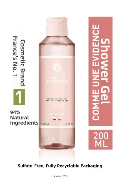Yves Rocher جل الاستحمام المعطر من إيف روشيه Comme Une Evidence، 200 مل