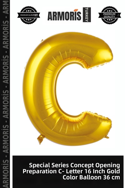 Armoris سلسلة خاصة من بالونات C-HARF 16 INCH باللون الذهبي مقاس 36 سم للتحضير...