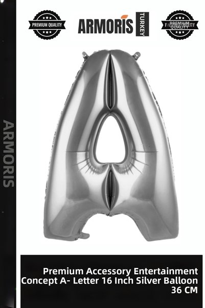 Armoris اكسسوارات فاخرة للترفيه كونسبت ايه- هارت 16 بالون فضي اللون مقاس 36 سم