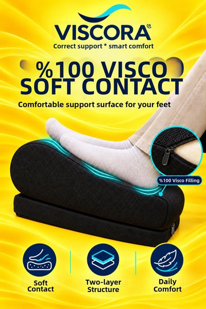 VISCORA Foot Support Pad – Visco Two-Layer Non-Slip Foot Cushion for under Desk, Office and Home