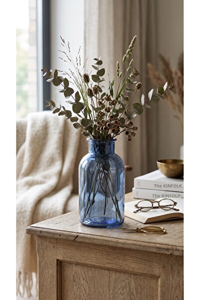 Amentes Decorative Colored Glass Vase 20X10 cm – Modern Flower Vase, Living R...