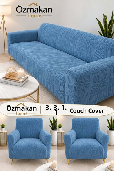 ÖZMAKAN 3+3+1+1 Set de huse elastice flexibile pentru scaune, lavabile