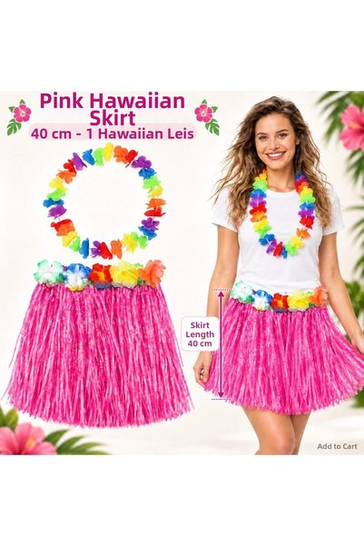 ZERO LAND Spt-Gld Hawaii Luau Aloha Pink Tassels 40 cm and Hawaii (200553) Ne...