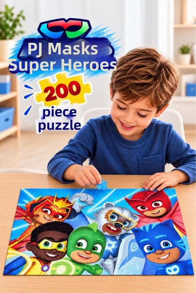 Tıfıl Toys 200 Piece Pj Masks Puzzle Strong Heroes Themed 33 X 48 cm Colorful...