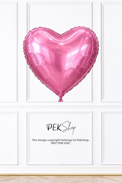 PEKSHOP Shiny Pink Heart Foil Balloon – 18 Inches (45 cm)