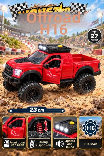 Tıfıl Toys ونستار أوف رود إتش 16 بمقياس 1:16، 23 سم، أبواب قابلة للفتح مع إضا...