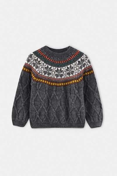 TRENDYOLKIDS Anthrazitfarbener Mädchenpullover TKDAW27KZ00042