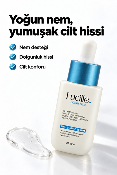 Lucille Hyaluronic Acid Intensive Moisturizing Serum Collagen and Niacinamide Vegan 30 ml