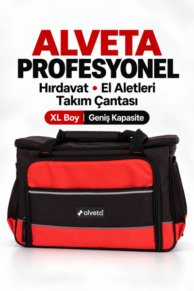 Alveta Profesyonel Hırdavat El Aletleri Tamir Bakım Onarım Takım Çantası XL B...