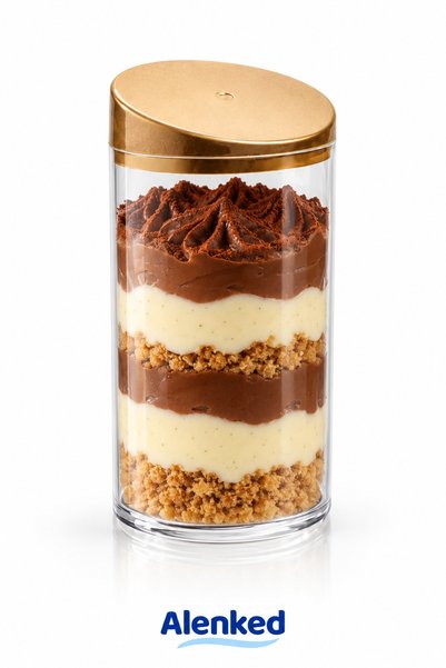 alenked Transparent Dragee and Treat Presentation Container with Gold Lid 140...