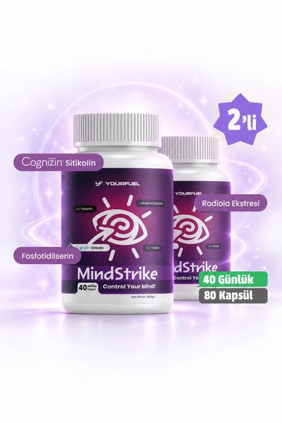 yourfuel MindStrike 40 Günlük | 80 Kapsül | Zihinsel | Cognizin® Sitikolin ve...