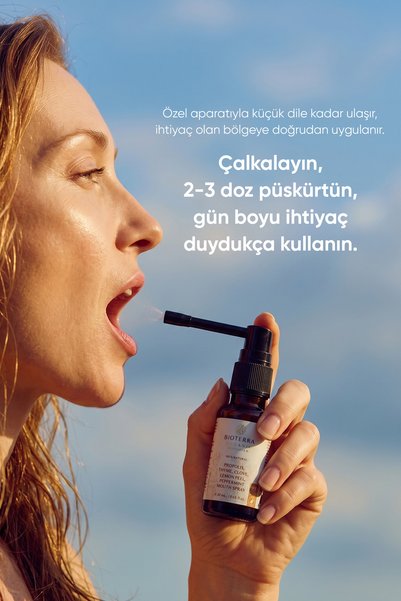 Bioterra Organik Ağız Bakım Spreyi - Propolis, Kekik, Karanfil ve Naneli Ferahlatıcı Sprey 20 ml | Propolis Mouth Spray