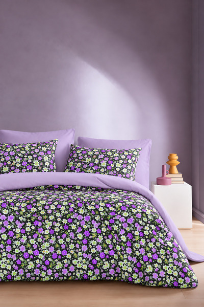 İQON Fitted Sheet Lı Duvet Cover Set Double Vltlila