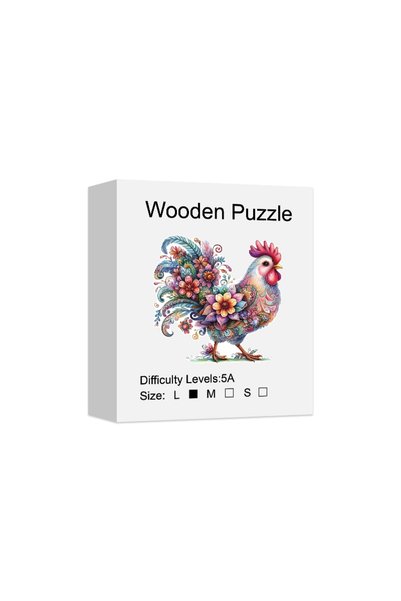 Choice L Vibrant Whimsical Rooster Wooden Puzzle For Adults, High Difficulty ...