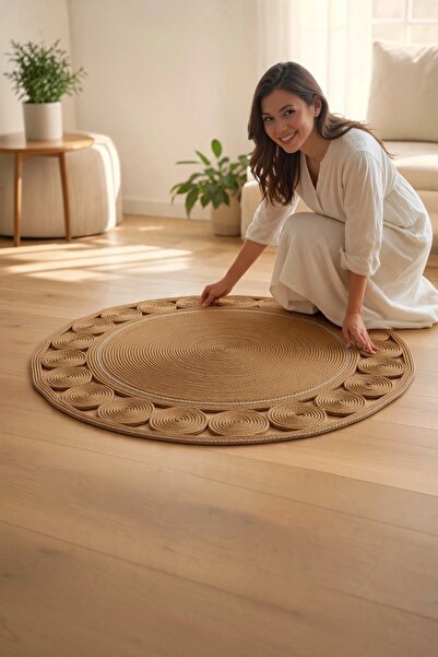 Nakkaş Home Collection Nakkaş Jüt Halı Kilim 120X120