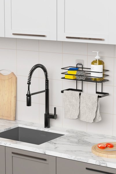 zabata Adhesive Bathroom Shelf Towel Hangers Shelf Shower Shampoo Holder Rack Wall Organizer Organizer Towel Holder