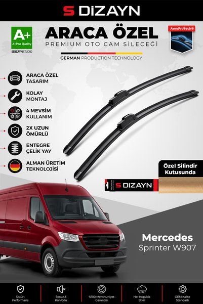 S Dizayn S-Dizayn Mercedes Sprinter W907 Ön Cam Silecek Seti 2018 Üzeri Premi...