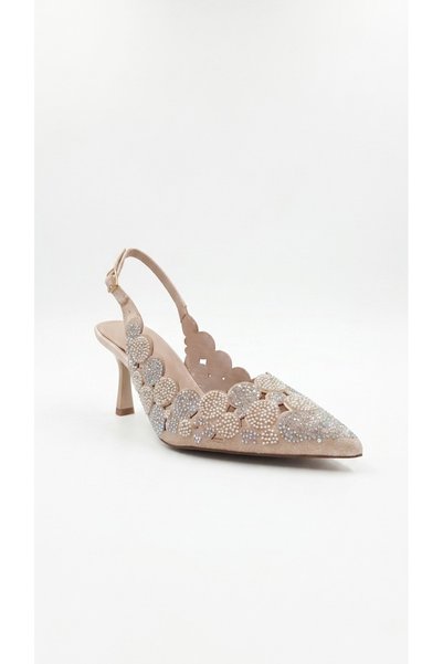 Ustalar Ayakkabı Çanta Beige Stone Women's Heeled Shoes 319.129-2729