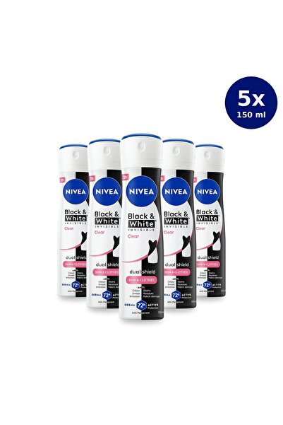 NIVEA Deodorant spray pentru femei Black&White Invisible Clear 150ml, Protecț...