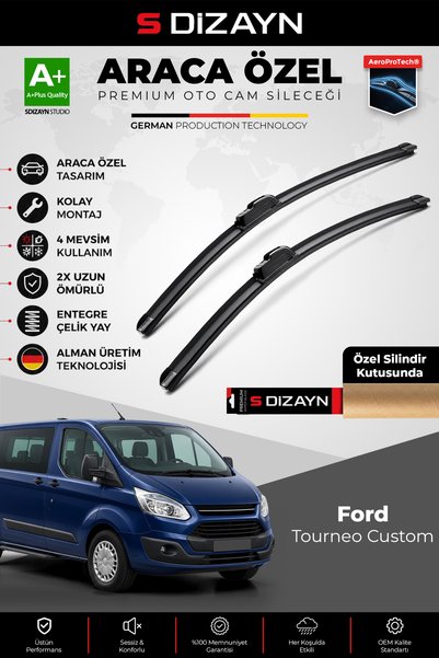 S Dizayn S-Dizayn Ford Tourneo Custom Ön Cam Silecek Seti 2012-2023 Premium A...