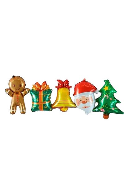 partidolu Mini Yılbaşı Figürleri Temalı Birleşik Set Folyo Balon 98x42 cm 1 Adet