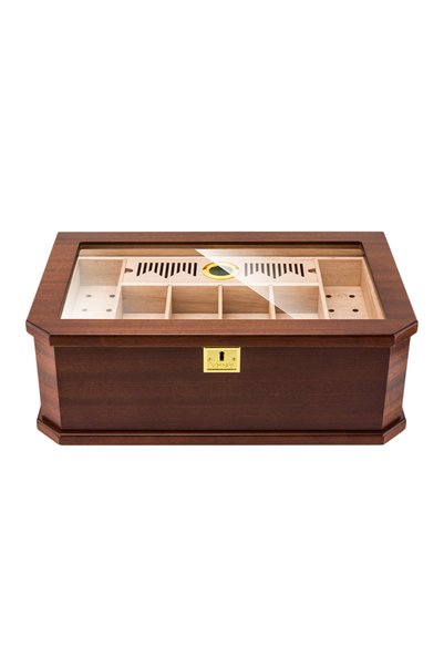 Lubinski New Cedar Camlı Tepsili Puro Kutusu Humidor Kahve 100s