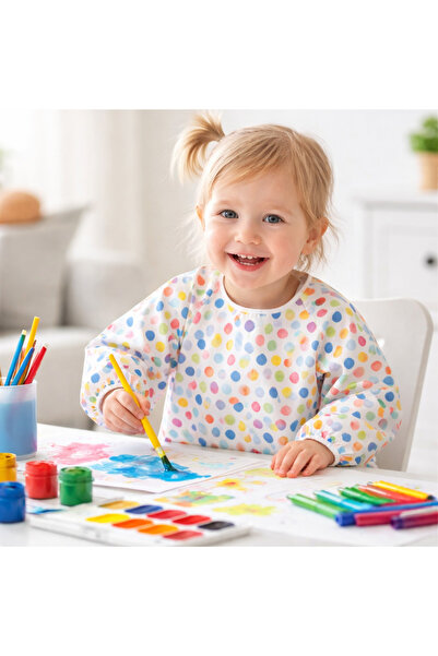 Fiyper Fiyat Performans Ürünleri Șorț colorat pentru pictură și activități, pentru copii de 3-6 ani, din material textil hidrofug