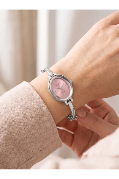 Mazzy Seren Kelepçe Model Silver Women's Wristwatch