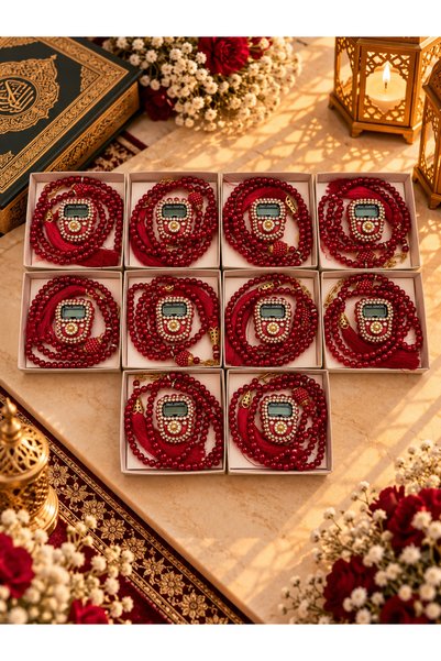 lenagiftworkshop 10 Pieces Mevlid-hajj-umrah Gift Claret Red Stone Chanting a...