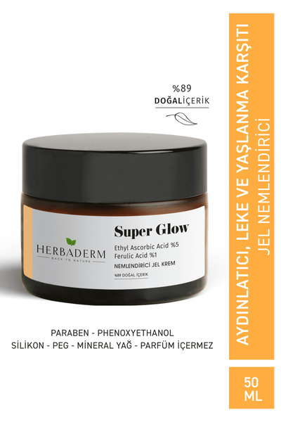Herbaderm Super Glow Illuminating, Anti-Spot Vitamin C + Ferulic Acid Moisturizing Gel Cream