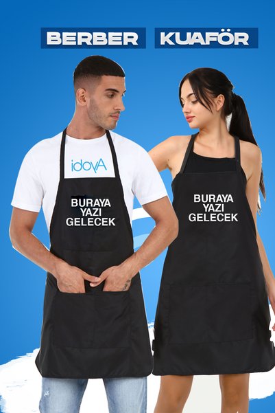 ayobi Profesyonel Berber Kuaför Önlüğü Leke Tutmaz Açıcıdan Etkilenmez Siyah ...