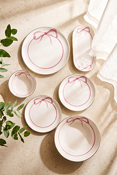 Perotti BOW Yaldızlı 27 Parça 6 Kişilik Stoneware Yemek Takımı