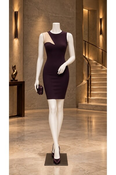 Modafeminen MOR Rochie creion slim fit, fără umeri, lungime midi 582088