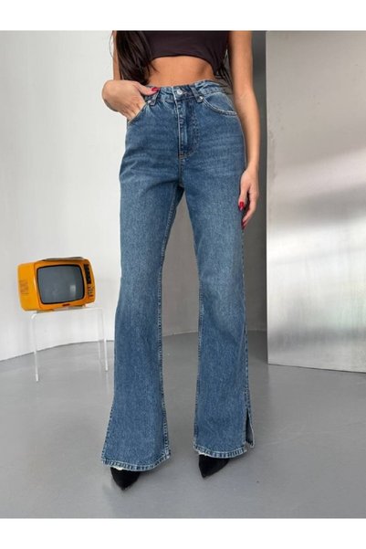 HerTon Women's 100% Cotton High-Waisted Jean Trousers – Modern Cut Comfortabl...