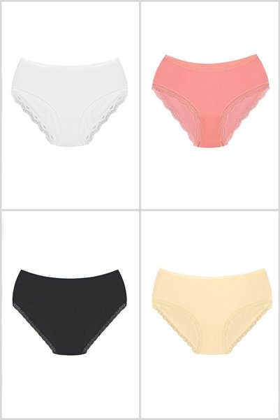 HerTon Lace Leg Bato Women's Panties 4 Pack