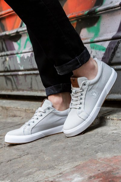 BUCKHEAD 4213 Mayer Gray Summer Linen Comfort Sneaker Sneakers