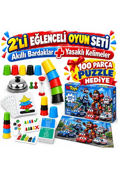 W-Design 2 Lİ Eğitici Öğretici Eğlenceli Kutulu Zeka Oyunları AKILLI BARDAKLA...