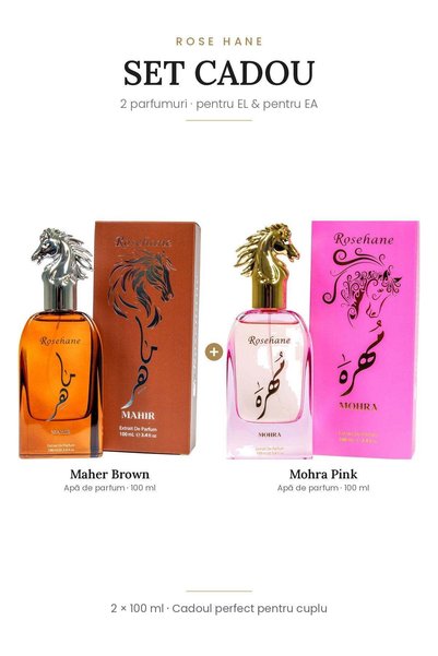 rosehane Set cadou Rose Hane Maher Brown & Mohra Pink – Pentru El & Ea, 2 × 1...