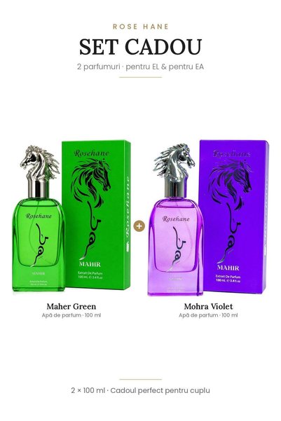 rosehane Set cadou Rose Hane Maher Green & Mohra Violet – Pentru El & Ea, 2 ×...