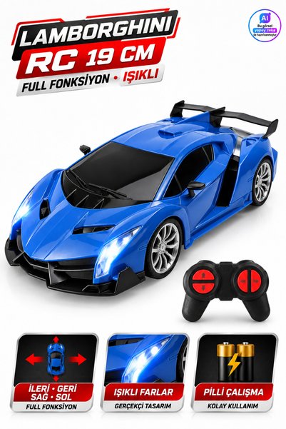 TRENDZONE Uzaktan Kumandalı Işıklı Lamborghini Spor Araba 19cm | Full Fonksiy...