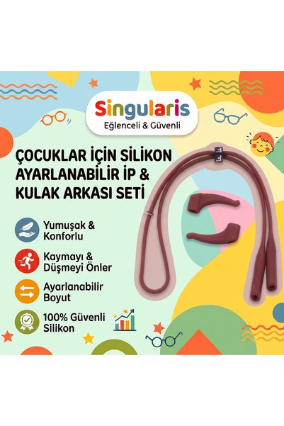 Singularis مجموعة حبل نظارات من السيليكون المقاوم للانزلاق وحامل خلف الأذن لل...