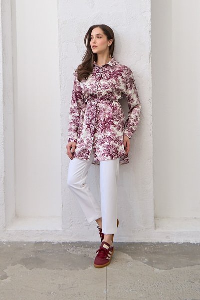 QANU Patterned Shirt Plum