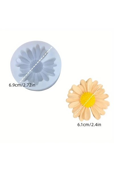 Choice1 قالب شمعة وجص من السيليكون المثقب على شكل زهرة الأقحوان ثلاثية الأبعا...