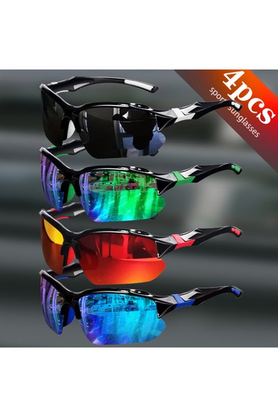 Choice1 4psc black 3colors 2pcs/4pcs TAC Lens AWGSEE Polarized Sports for Men...