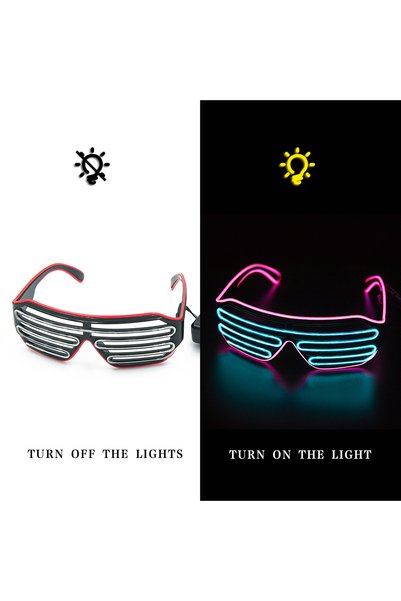 Choice 15cm Pink and ice blue Glowing Glasses LED Gafas Luminous Bril Neon Ch...