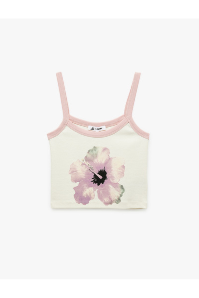 Koton Bluză fără mâneci din bumbac cu imprimeu floral cu bretele Slim Fit